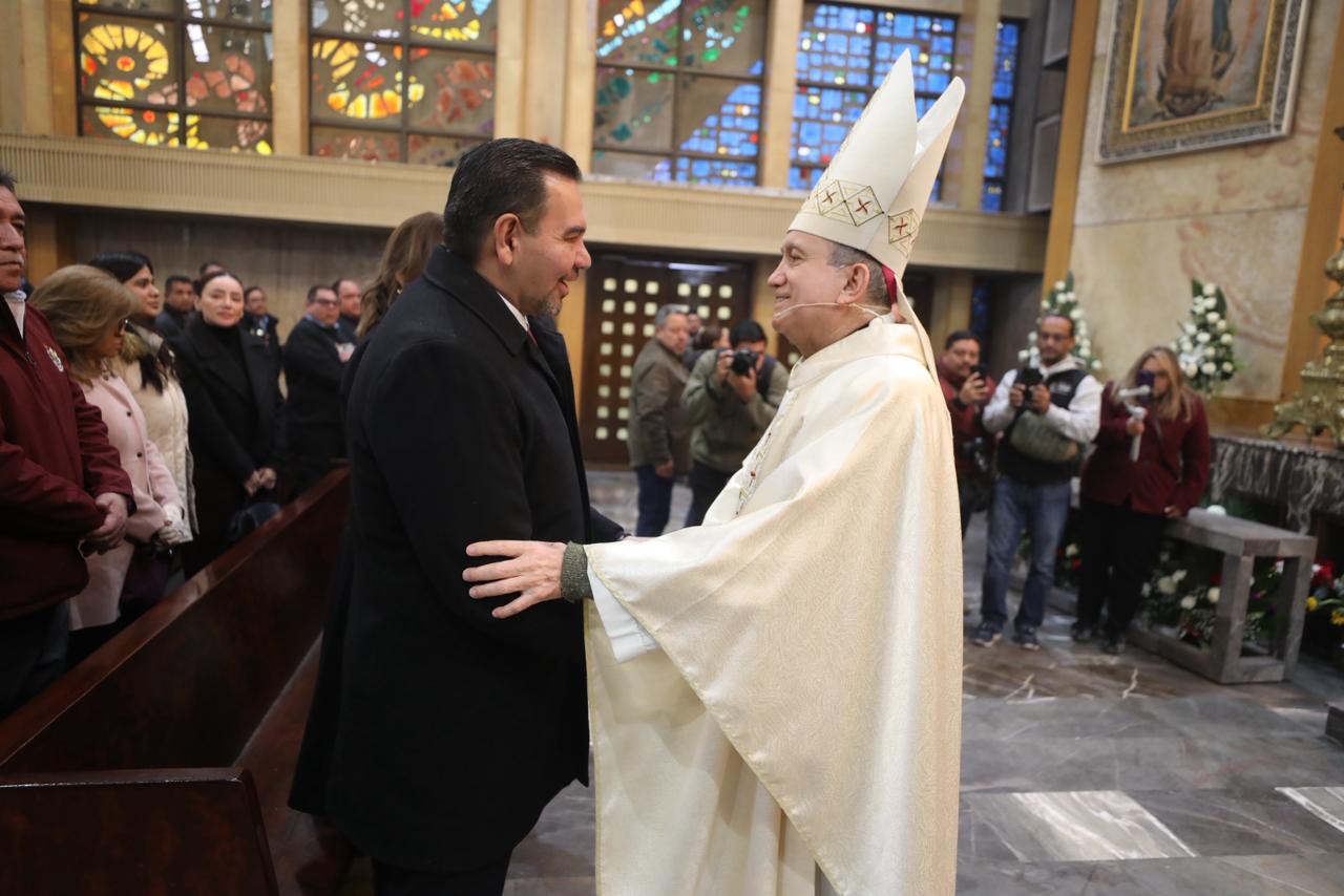 Presidente Pérez Cuéllar participa en misa por el 366 aniversario de Ciudad Juárez
